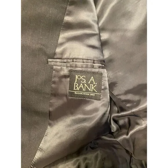 Jos. A. Bank 2 Button Gray Pinstripe Sport Coat Blazer Jacket 42R - Picture 8 of 11